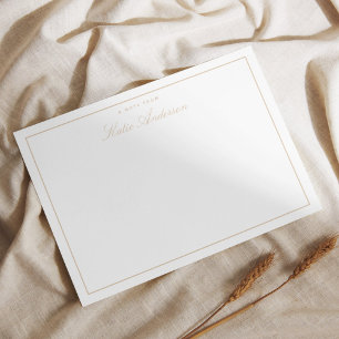 Elegant Minimale Klassieke Script Pastel Brown Notitiekaartje