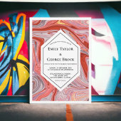 Elegant Minimale kleurrijke Lava Abstracte bruilof Kaart