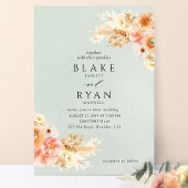 Elegant, minimale leeftijd, peach, blush crème bru kaart