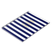 Elegant Minimale marine Blue and White Stripes Notitieboek (Linkerzijde)