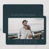Elegant minimale, moderne centrale foto save the date (Voorkant / Achterkant)
