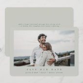 Elegant minimale, moderne centrale foto save the date (Voorkant / Achterkant)
