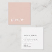 Elegant | Minimale moderne hedendaagse typografie  Vierkante Visitekaartje (Voorkant / Achterkant)