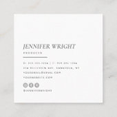 Elegant | Minimale moderne hedendaagse typografie  Vierkante Visitekaartje (Achterkant)