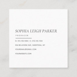 Elegant | Minimale moderne typografie Eenvoudig ro Vierkante Visitekaartje