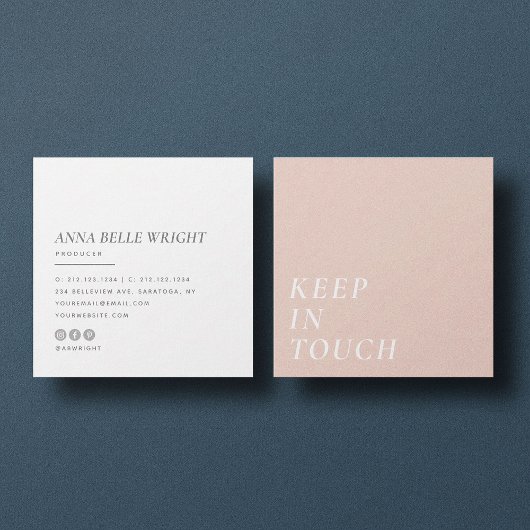 Elegant | Minimale moderne typografie Eenvoudig ro Vierkante Visitekaartje