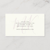 Elegant Minimale Monogram Blush Ivory Chic Stylish Visitekaartje (Achterkant)