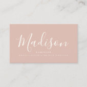 Elegant Minimale Monogram Blush Ivory Chic Stylish Visitekaartje (Voorkant)