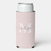 Elegant Minimale Naam en Monogrammed de Kleur van  Seltzer Blikjeskoeler (Seltzer Voorkant)