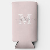 Elegant Minimale Naam en Monogrammed de Kleur van  Seltzer Blikjeskoeler (Voorkant)