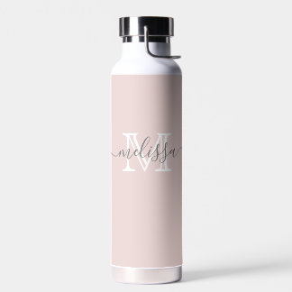 Elegant Minimale Naam en Monogrammed de Kleur van Waterfles