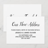 Elegant, minimale "Ons nieuwe adres"-invoegkaarten Informatiekaartje (Voorkant / Achterkant)