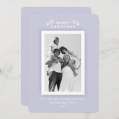 Elegant Minimale pasta Paarse kerstfoto Feestdagenkaart (Voorkant / Achterkant)