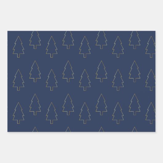 Elegant Minimale Patronen Gold Red Navy White Wrap Inpakpapier Vel (Voorkant 3)