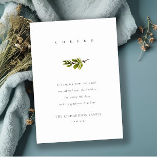 Elegant Minimale Pine Branch-kerstkaken Feestdagenkaart