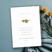 Elegant Minimale Pine Branch-kerstvrede Feestdagenkaart