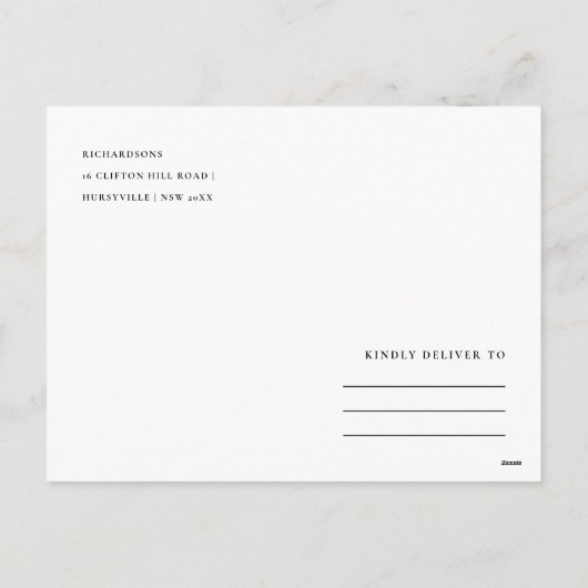 Elegant Minimale Pine Branch-kerstvrede Feestdagenkaart (Achterkant)