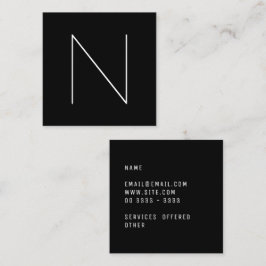 Elegant Minimale plaat in Professional Black Vierkante Visitekaartje