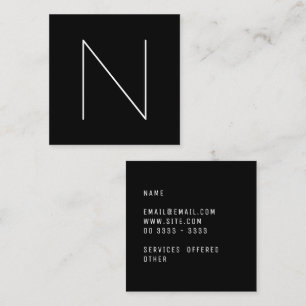 Elegant Minimale plaat in Professional Black Vierkante Visitekaartje