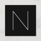 Elegant Minimale plaat in Professional Black Vierkante Visitekaartje (Voorkant)