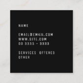 Elegant Minimale plaat in Professional Black Vierkante Visitekaartje (Achterkant)