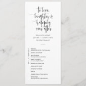 Elegant Minimale QR-code voor script bruiloft vlak Programmakaart (Voorkant)