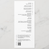 Elegant Minimale QR-code voor script bruiloft vlak Programmakaart (Achterkant)