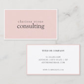 Elegant minimale raadpleging van de roze witte gre visitekaartje (Voorkant / Achterkant)