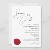 Elegant minimale Red Wax Stamp Business Initialen Kaart (Voorkant)