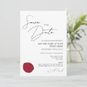 Elegant minimale Red Wax Stamp Business Initialen Kaart (Staand voorkant)