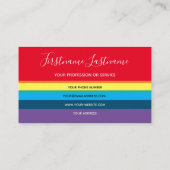 Elegant minimale regenboogkleurige strepen visitekaartje (Achterkant)