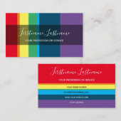 Elegant minimale regenboogkleurige strepen visitekaartje (Voorkant / Achterkant)