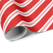 Elegant Minimale Rode Kandriet Stripes Cadeaupapier (Rol Hoek)