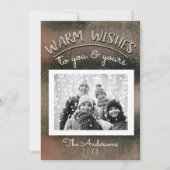 Elegant Minimale Roos Gold Black kerstfoto Kaart (Voorkant)