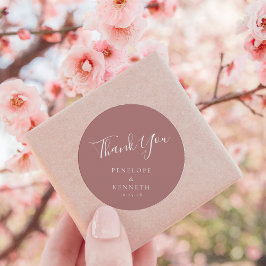 Elegant Minimale Roos voor aangepaste bruiloft voo Ronde Sticker