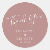 Elegant Minimale Roos voor aangepaste bruiloft voo Ronde Sticker (Voorkant)