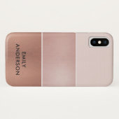 ELEGANT MINIMALE ROZE GOUD ROZE KOPEREN STREPEN Case-Mate iPhone CASE (Achterkant (horizontaal))