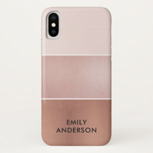 ELEGANT MINIMALE ROZE GOUD ROZE KOPEREN STREPEN Case-Mate iPhone CASE