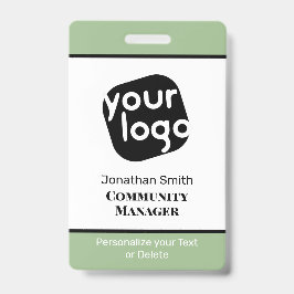 Elegant Minimale Sage Green Custom Personal ID Bad Badge