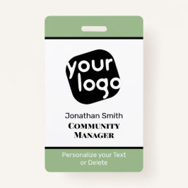 Elegant Minimale Sage Green Custom Personal ID Bad Badge