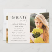 Elegant Minimale Schone FotograduPartij Kaart (Voorkant)