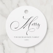 Elegant Minimale scriptversie voor vrolijk kerstfe Bedankjes Labels (Voorkant)