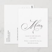 Elegant Minimale scriptversie voor vrolijk kerstfe Briefkaart (Voorkant / Achterkant)