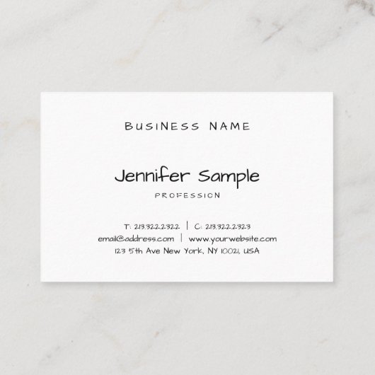 Elegant Minimale Sjabloon Handtekst Modern Visitekaartje (Achterkant)