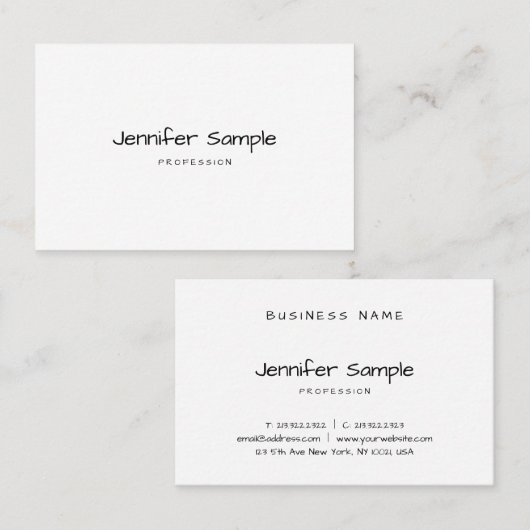 Elegant Minimale Sjabloon Handtekst Modern Visitekaartje (Voorkant / Achterkant)