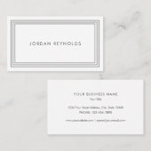 Elegant Minimale Triple Lijst White Visitekaartje (Voorkant / Achterkant)