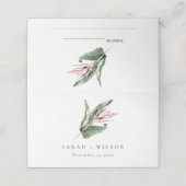 Elegant Minimale tropische roze olifantenbruiloft Plaatskaartje (Buitenkant ongevouwen)