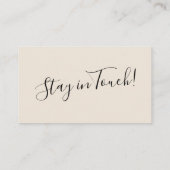 Elegant, minimale Typografie-kaart "We hebben ons  Informatiekaartje (Achterkant)