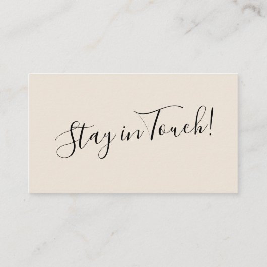 Elegant, minimale Typografie-kaart "We hebben ons  Informatiekaartje (Achterkant)