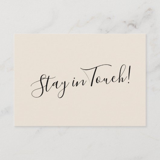 Elegant, minimale Typografie "We hebben ons verpla Informatiekaartje (Achterkant)